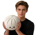 thumbnail image 2 of Giant Dumpling Squishies, Jumbo dumpling Squishies Cheese Stress Ball Soft Squeeze Decompression Dough Birthday Present for Kid Adults 10" White, 2 of 9