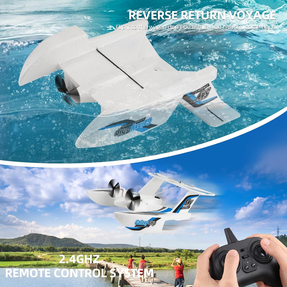 Roofworld RC Plane Boat Glider KF603 Sea and Air Water Land Flying 2.4G 3CH EPP Foam Blue , For Age  Group 18+