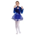 thumbnail image 7 of iiniim Lyrical Dance for Girls Sparkly Rhinestone Ballet Leotard with Wrap Skirts Modern Dancewear Blue 10, 7 of 7