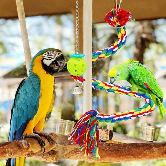 AURORA TRADE 6Pcs Bird Chewing Toys Multi-color Training Playing Cage Toys Parrot Swing Chewing Toys Bird Supplies