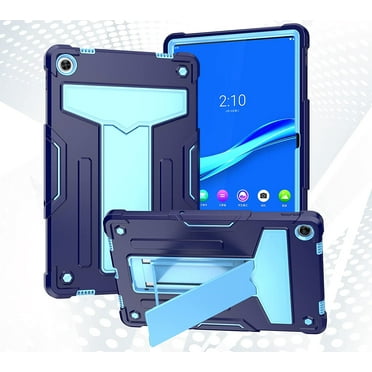Epicgadget Case for Lenovo Tab M10 Plus (3rd Gen) 10.6 Inch (TB-125F/TB-128F) - Dual Layer Hybrid Protective Case Cover with Kickstand for Lenovo Tablet M10 Plus 10.6" 2022 (Navy Blue/Light Blue)