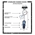 thumbnail image 2 of Puzzled Women's Keyrings & Keychains Flip Flop Sparkling Charm Keychain, 4.5” Rhinestones Keyring, Excellent Party Favors & Giveaways, Backpack Handbag Purse Metal Ring Mobile Phone Accessory, Black, 2 of 5