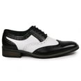 thumbnail image 3 of Metrocharm MC118 Men's Two Tone Perforated Wing Tip Lace Up Oxford Dress Shoe, 3 of 20