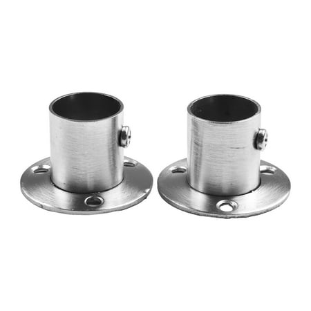

Stainless Steel Cabinet Clothes Closet Rod Bracket Holder Flange Socket 2 Pcs