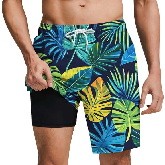 Kcolen Swim Trunks for Men Short Drawstring Stretch Men Swim Shorts Comfy Funny Mens Swim Trunks Liner Compression Summer Beach Men Swim Brief