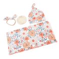 thumbnail image 1 of Manta Para Bebé Con Diadema Y Gorro A Juego, Estampado De Flores Vibrantes, Sueño Mejorado, Suave Y Transpirable, Regalo Perfecto Para Recién Nacido, 1 of 7