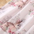 thumbnail image 6 of Kaprioy My First Easter Baby Girl Outfit Girls Clothes Bunny Print Romper Set Infant Girls Bodysuit Easter Bow Knot Headbands Outfits Newborn Cute Suit, 6 of 7