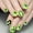 Green, variant on 24Pcs Pink Press on Nails Short Square Fake Nails with Cute Ghost Designs, Halloween Press on Nails Coffin Halloween Acrylic Nails Full Cover False Nails Halloween Stick on Nails for Women