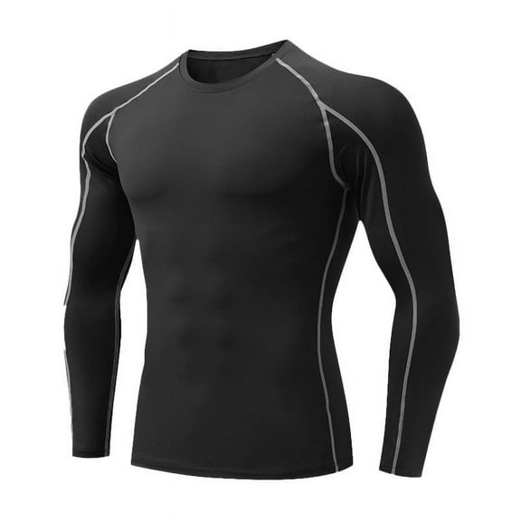 Dovford Men's Compression Shirts Long Sleeve Workout Gym T-Shirt Running Top Cool Dry Sports Baselayer Undershirts