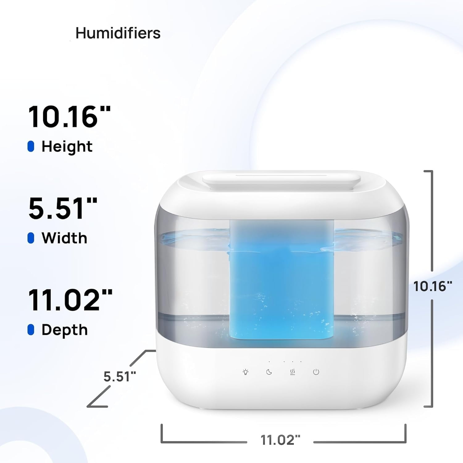 4L Humidifiers for Bedroom, 36H Runtime, 28 dB Quiet Cool Mist Supersized Air Humidifier for Large Room, Plants, Baby Nursery, Indoor, Night Light, Easy to Clean & Fill,