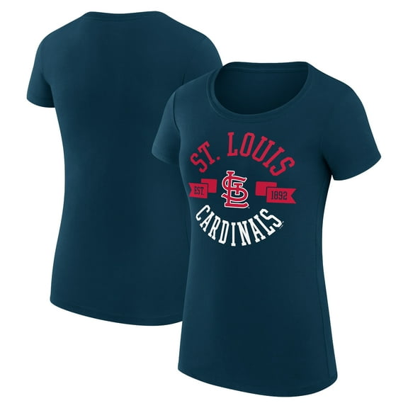 Women's G-III 4Her by Carl Banks Navy St. Louis Cardinals Super-Slim Fit Lightweight City Graphic T-Shirt