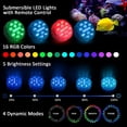 thumbnail image 4 of Luz LED sumergible, luces de piscina multicolor IP68 con control remoto, luces de piscina sobre el suelo, para acuario, spa, piscina, pecera, decoración de bañera (2 piezas inalámbricas) JAMW Sencillez, 4 of 5