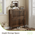 thumbnail image 5 of Algherohein Shoe Storage Cabinet with 2 Flip Drawers,Shoe Cabinet Entryway,Fence Walnut,Large, 5 of 7