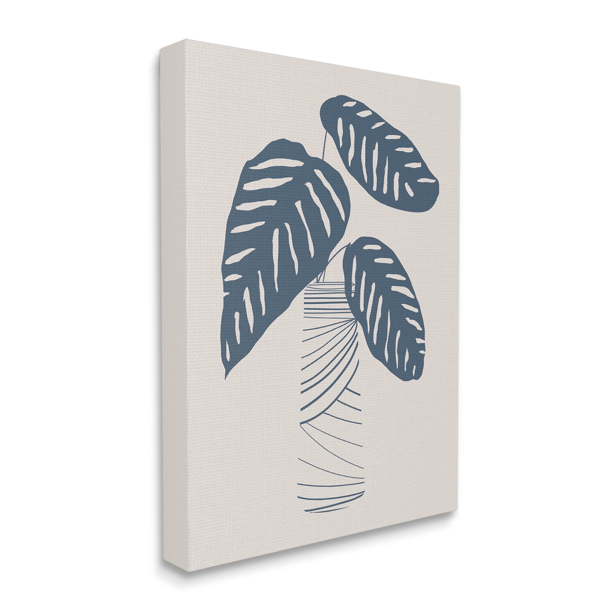 Stupell Industries Contemporary Plant Leaves Abstract Stripe Shapes Design Graphic Art Gallery Wrapped Canvas Print Wall Art, Design by Daniela Santiago
