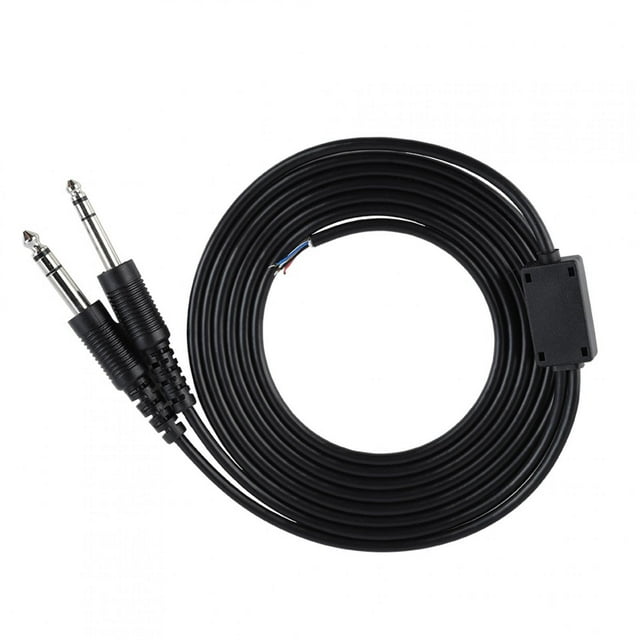 Cable de repuesto DIY de 2 m/2,2 yd para auriculares de aviación, conector GA doble de 1/4''