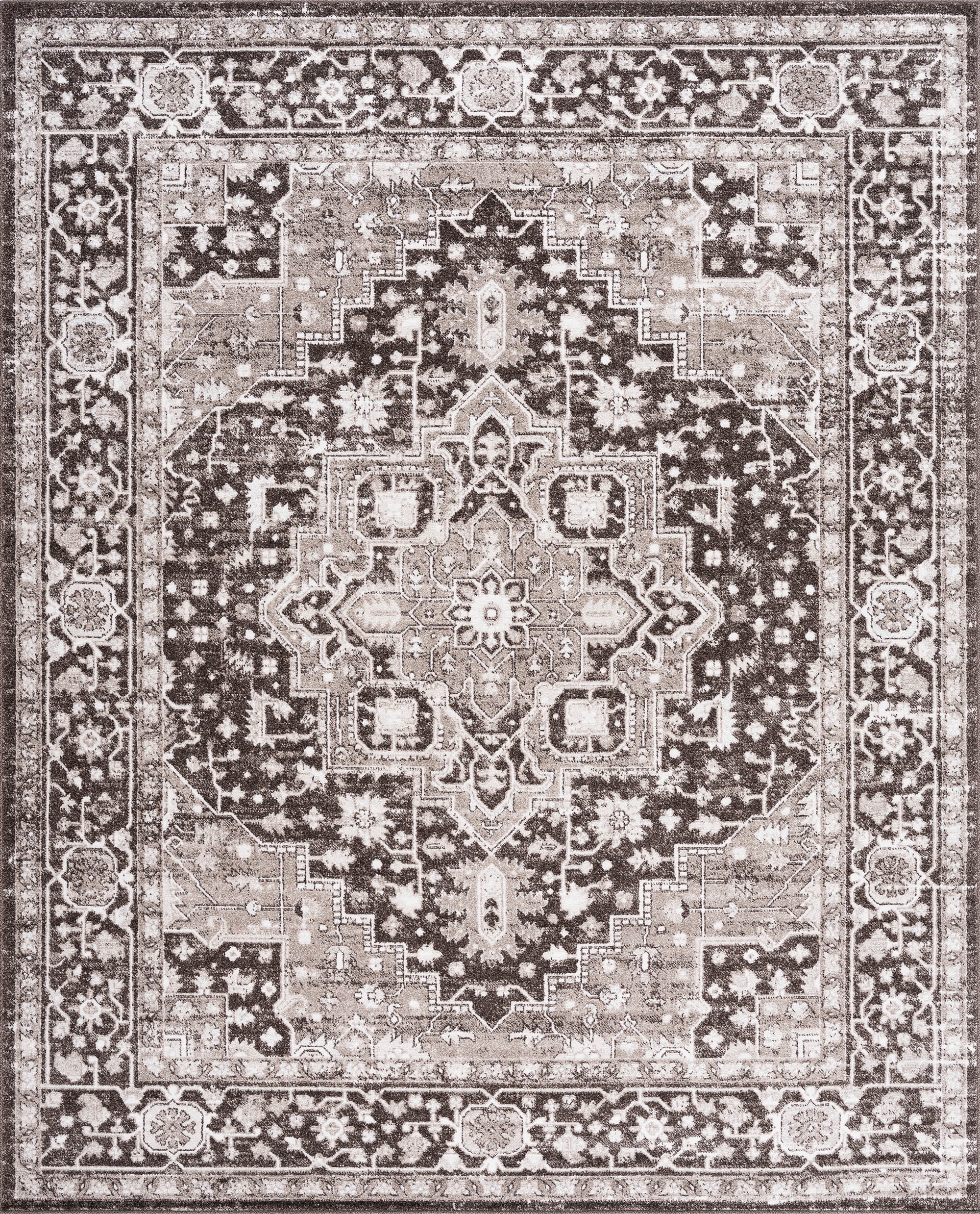 Bliss Rugs Magic Traditional 8' x 10' Brown and Cream Indoor Area Rug