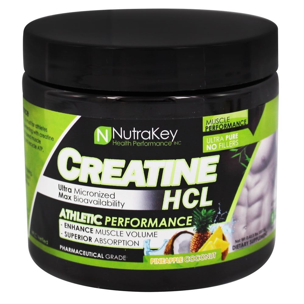 NutraKey Creatine HCL Pineapple Coconut 750 mg. 187.5 Grams