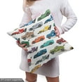 Race Car Fabric by the Yard Upholstery, Diagonally Arranged Colorful