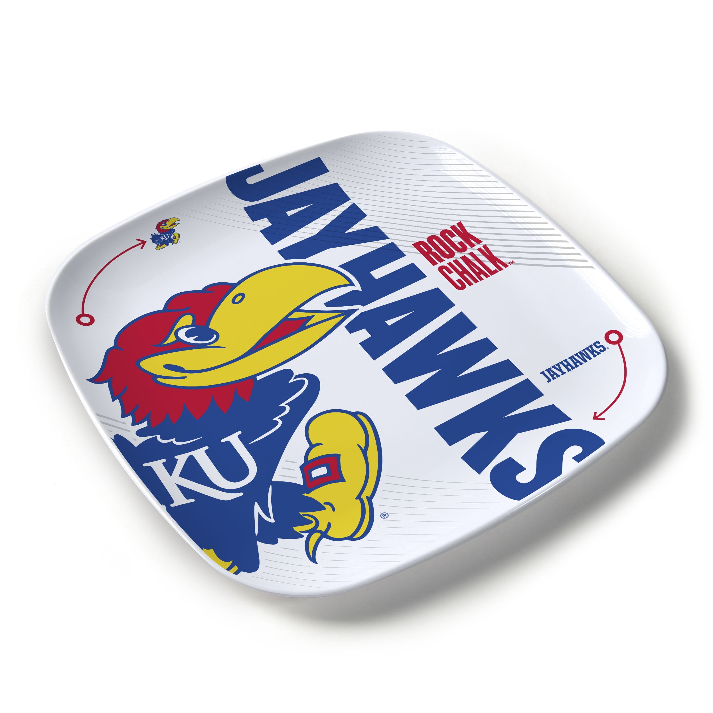 YouTheFan NCAA Kansas Jayhawks Large Party Plate
