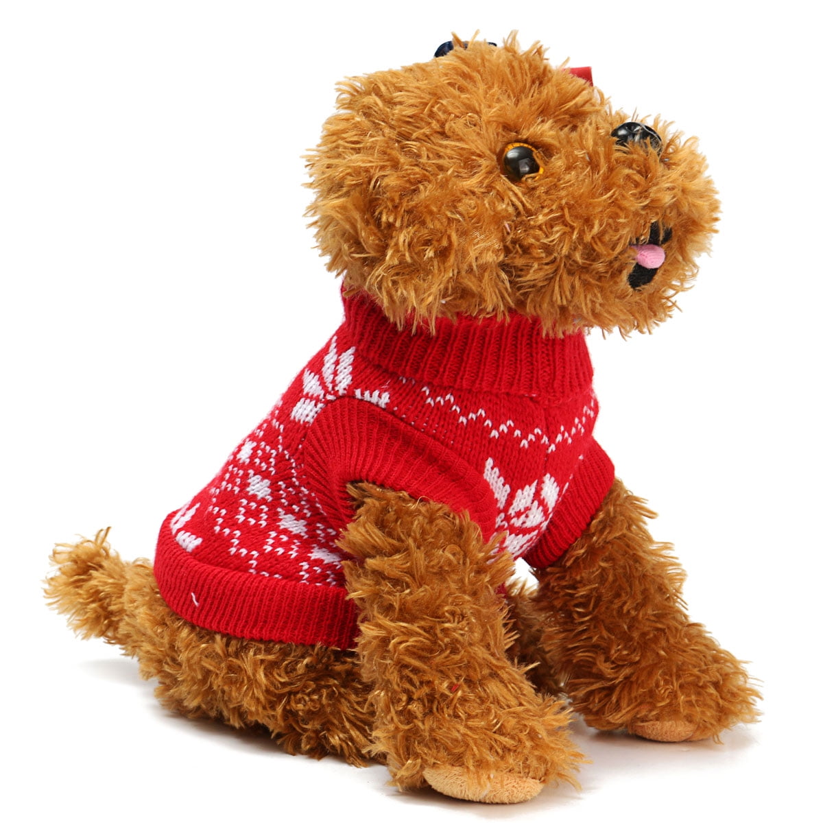 Christmas Pet Dog Puppy Snowflake Knit Sweater Hoody Clothes Costume