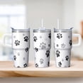 thumbnail image 2 of 20OZ Dog Design Daily Use Tumbler with Handle Straw and Lid Paw Print Coffee Mug for Women Friends Unique Holiday Birthday Gifts Durable and Long Lasting, 2 of 6