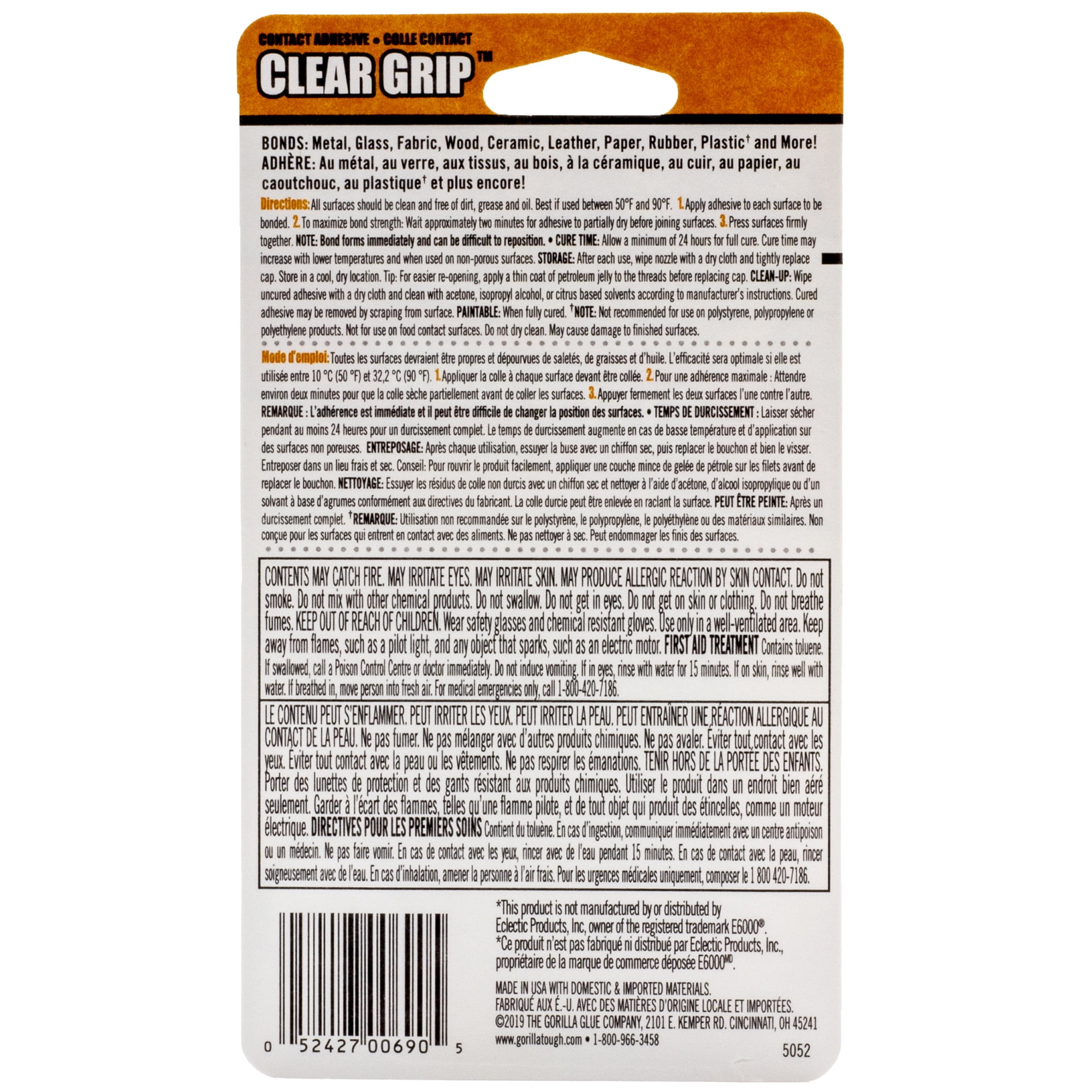 Clear Gorilla Glue Mini Tubes, 3 Grams - 4 Per Pack - Pkg Qty 6