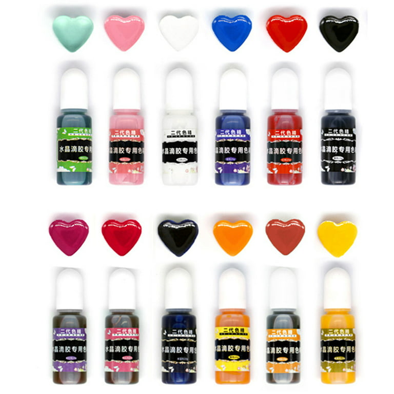  12 Colors Epoxy Resin Color Dye Colorant Liquid Epoxy Resin  Pigment,10ml Each,Translucent