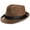 Coffee, variant on Straw Trilby Fedora Hat for Men-1920s Felt Panama Hat Short Brim Summer Cap with Ribbon