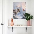 thumbnail image 6 of Canvas Wall Art, Winter Christmas Framed Canvas Prints for Bedroom Living Room, Forest Elk Cardinal Pine Trees Snowy Berry Gallery Wrapped Wall Decor for Home Office, Gifts, 12"x18" Ship Next Day, 6 of 9