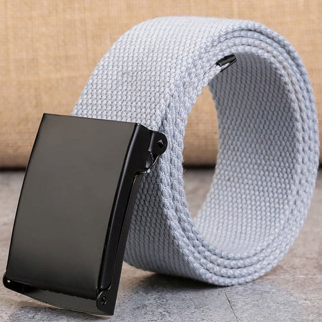 KOKOPARK Ceinture Tactique pour Hommes Femmes Découpée pour s'Adapter Garde de Sécurité de 3,7 Pouces Randonnée à Boucle Rabattable Toile Gris