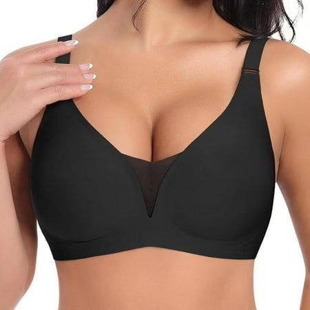 MIASHUI Women s Wireless Bra Comfort Seamless Bra Comfort Everyday Bra Black M