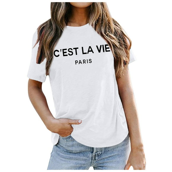 Women's T-Shirts France Shirt Women Tower T Shirt Travel In France Tshirts Tees Tops