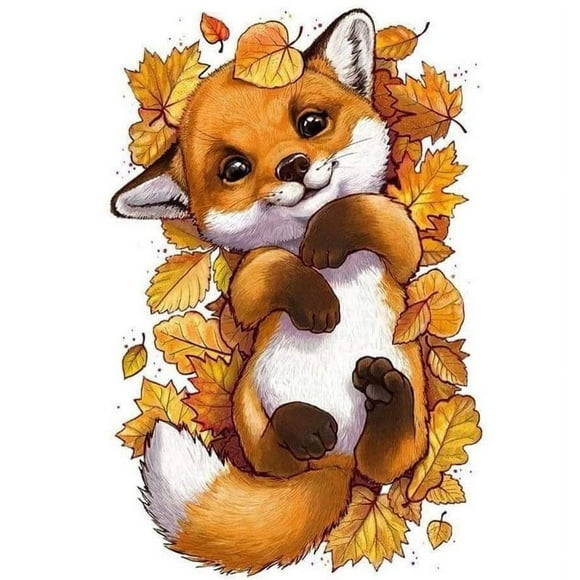 5D Diamond Painting Fox,30x40cm Full Animal Diamond Painting Kit, DIY Diamond Painting Fox Kit, Diamond Arts Craft Canvas Crafts Home Decoration Wall Decor 30x40cm