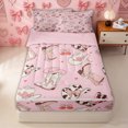 thumbnail image 2 of Erosebridal Girly Western Boot Zipper Queen Comforter Set with Fitted Sheet and 2 Pillowcases for Girls, Cow Print Cowgirl Hat Zipper Bedding Set, Pink Reversible, 4-Piece, 2 of 7