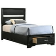 thumbnail image 3 of Miranda 51-inch Wood Twin Storage Panel Bed Black, 3 of 13