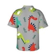 thumbnail image 3 of Fotbe Cute Dinosaur Hawaiian Shirt For Men Unisex Summer Beach Casual Short Sleeve Cotton Linen Button Down Shirts-X-Large, 3 of 9