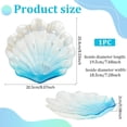 thumbnail image 2 of Shell Trinket Dish - Light Sky Blue Glass Jewelry Tray Shell Shape Storage Tray for Rings Earrings Necklaces Bracelets and Keys, 2 of 6