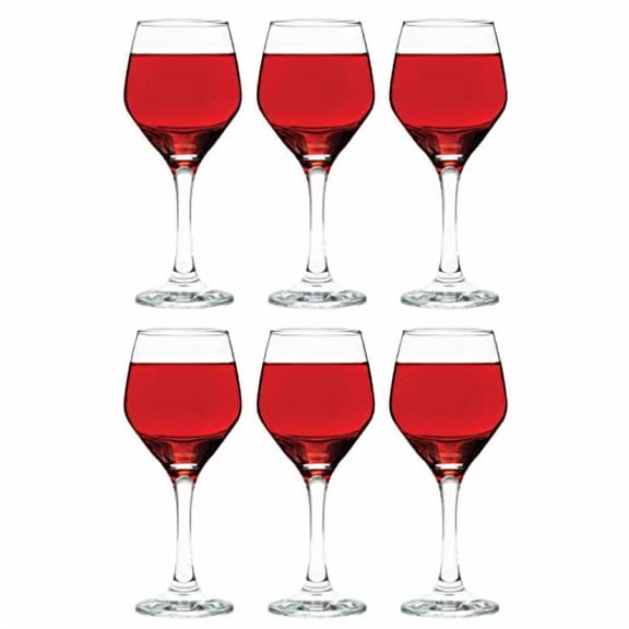 Vikko Small Wine Glasses, 8.75 Ounce Wine Glass, Set of 12 Stemmed Wine Glasses for Red and White Wine, Thick and Durable Wine Glasses, Clear Glasses for Wine