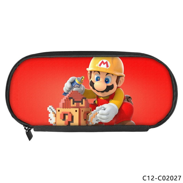 Mario anime Périphérique Trousse à Crayons pour Enfants Simple Couche Verticale Carrée polyester Papeterie Étudiante Trousse à Crayons