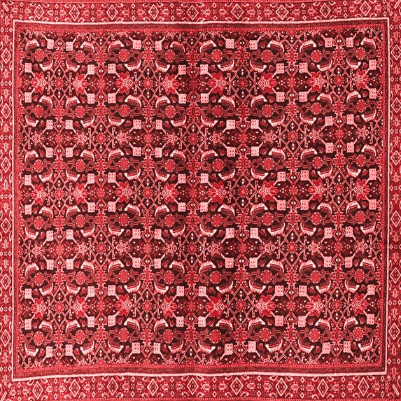 Ahgly Company Indoor Square Persian Red Traditional Area Rugs, 5' Square