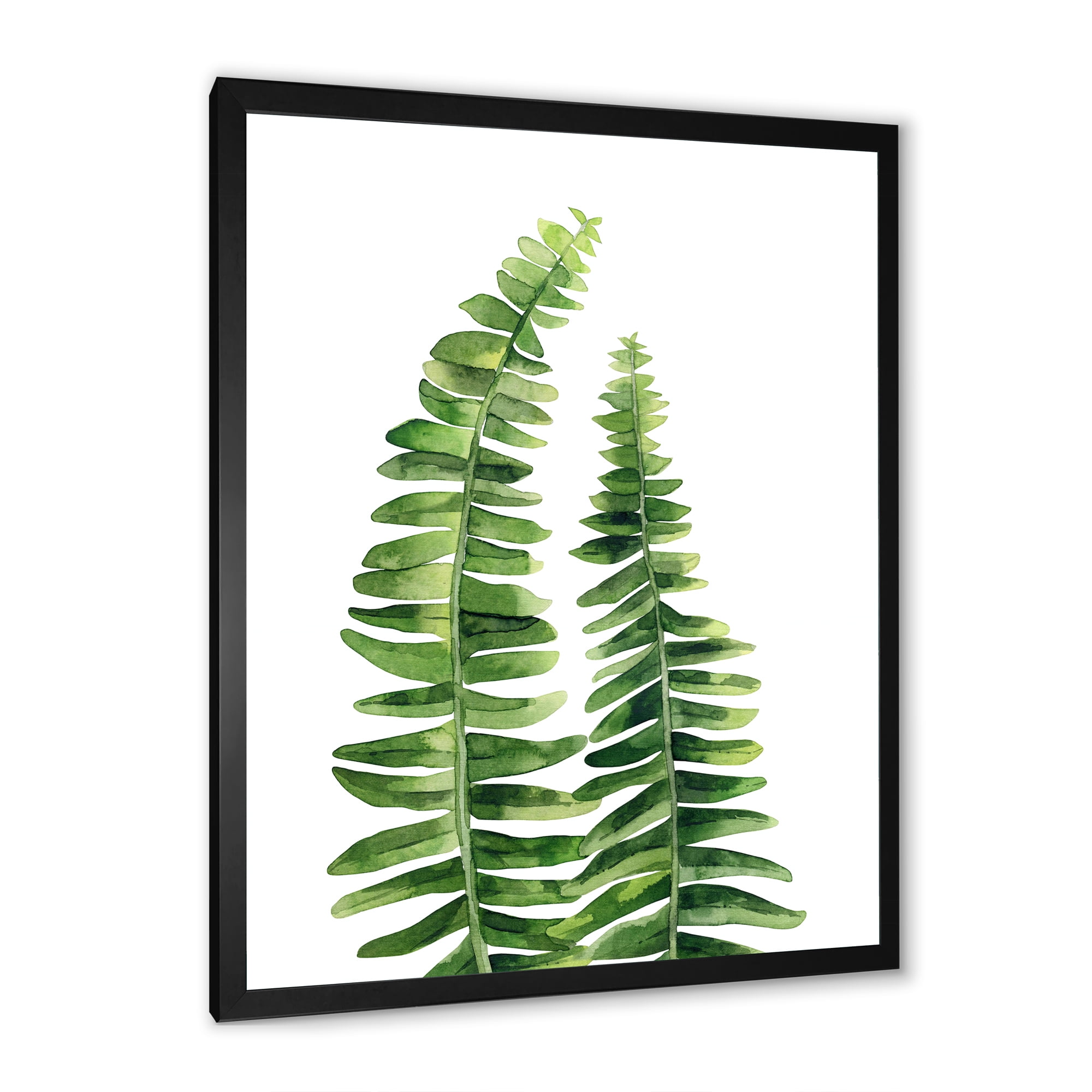Designart 'Fern Plant Leaves Detail IV' Farmhouse Framed Art Print