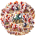 thumbnail image 3 of cartoon Octopus Theme Stickers, Waterproof Octopus Theme Sticker for Water Bottle Laptop Phone Cases Planner Skateboard Luggage Helmet Party Favor Decor, Ideal for Adults Teens Teacher Rewards, 3 of 9