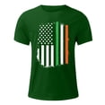 thumbnail image 3 of DDAPJ pyju St. Patrick's Day T-shirts for Men Shamrock American Flag Print Short Sleeve Crewneck Tees Lucky Green Clover Graphic Tees Summer Casual Tee Tops Flash Sale of Today Green L, 3 of 4