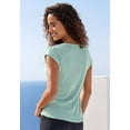 thumbnail image 3 of LASCANA Women's Button Detail Short Sleeve Knit Top Buttons, 3 of 6