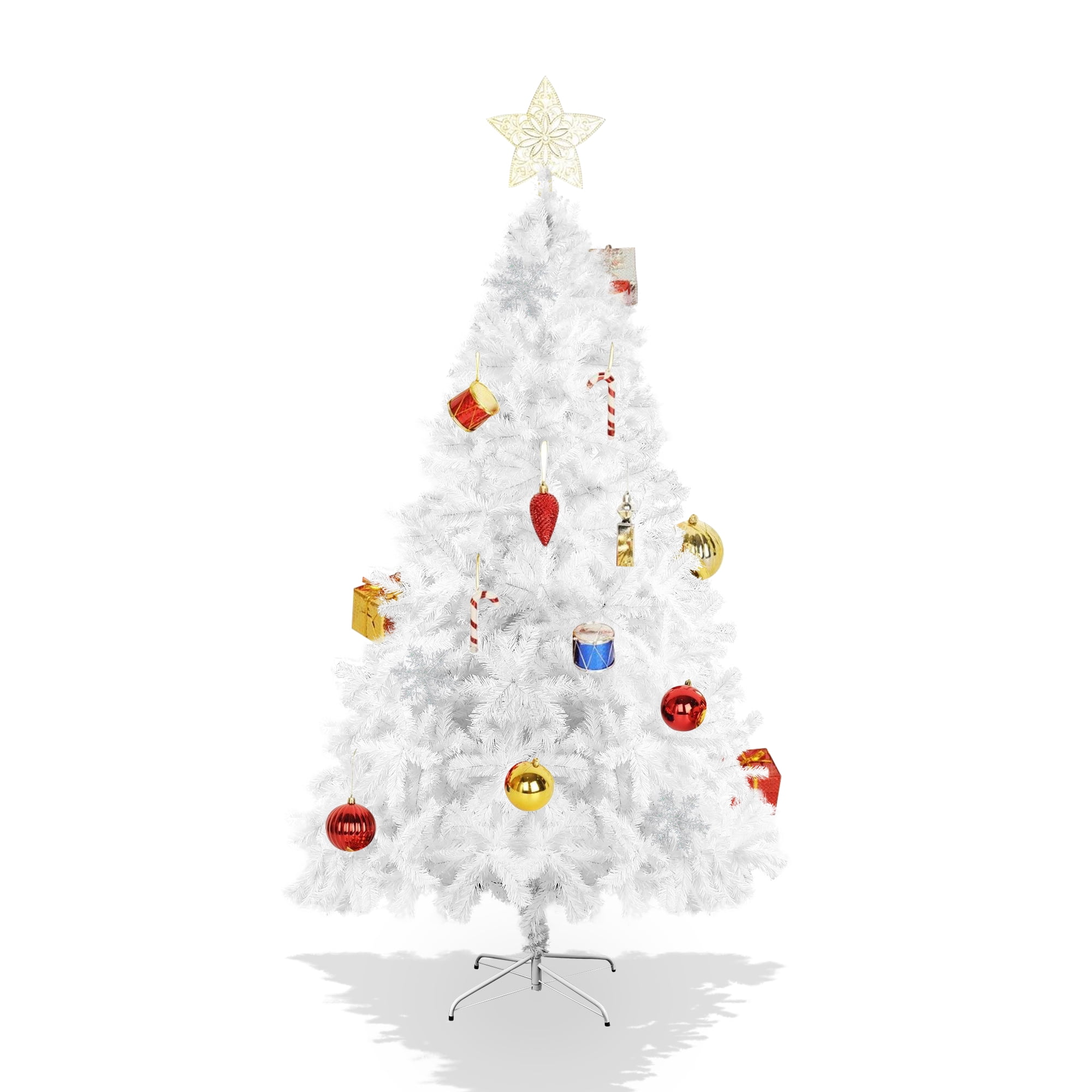 DORTALA 7FT Rainbow Christmas Tree - Full Fir Artificial Tree With 1213 Tips, Hinged & Metal Stand, For Indoor/Outdoor Holiday Decor
