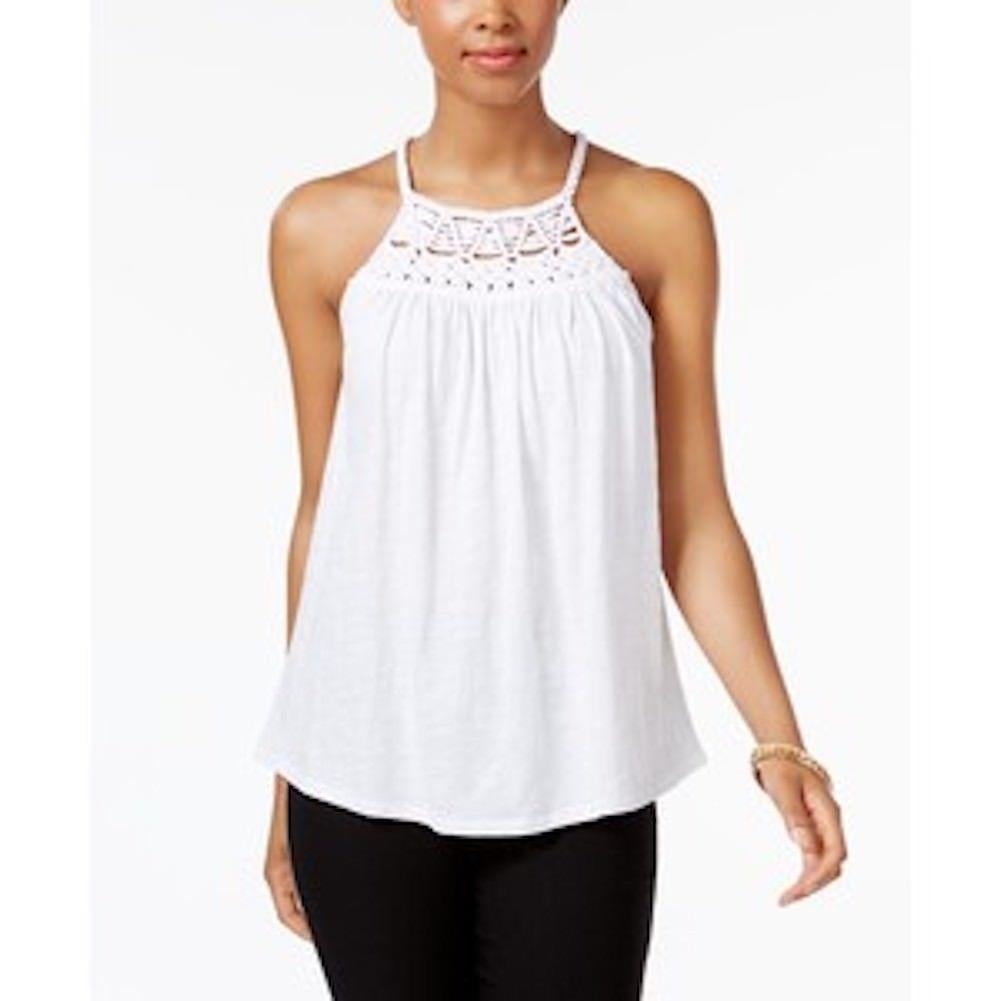 Cable & Gauge Cable & Gauge Women's Cotton White Solid CrochetDetail