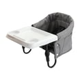 thumbnail image 1 of Silla alta plegable con gancho y bandeja extraíble para comer, asiento plegable para bebés, para niños y niñas, para interior y exterior, para playa Gris, 1 of 8