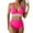 Hot Pink, variant on Ohufall Womens Plus Size Swimsuits Women's High Waisted Bikini Two Pieces Bikini Set Swimsuit Beachwear for Women