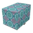 thumbnail image 1 of Ethnic Dog Crate Cover, Greek Geometric Circle Along Mediterranean Folk Geometric Effects Cultural Vibes, Easy to Use Pet Kennel Cover Small Dogs Puppies Kittens, 7 Sizes, Teal and Mauve, by Ambesonne, 1 of 6