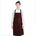 thumbnail image 2 of Delantal Pure Color Kitchen Apron Big Pocket Delantal adulto Accesorios de cocina 1pcs MABOTO Café, 2 of 7